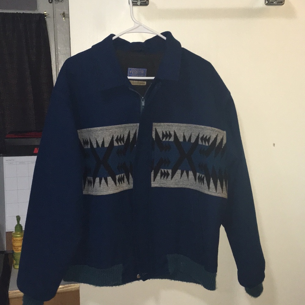 Vintage Pendleton High Grade Western Wear Bomber Jacket Made In USA 100% Wool
